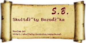 Skultéty Bozsóka névjegykártya